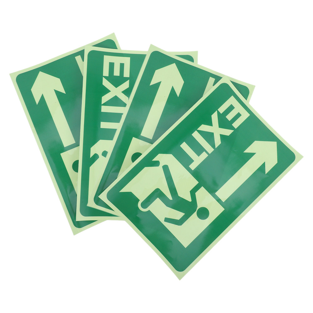 Emergency Exit Sign - 4 Pezzi di Adesivi Luminosi per